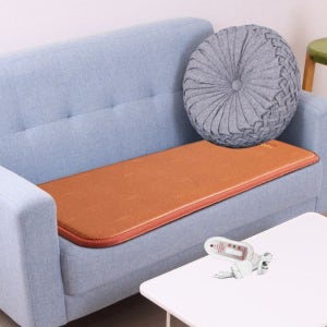 NE 한일의료기 3인용 황토색 전기방석 비닐레자 물걸레청소가능 전기장판