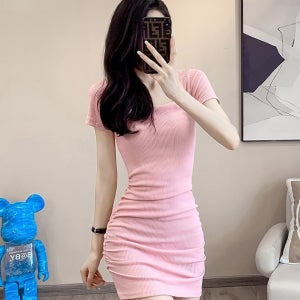 여성 봄 하객룩 라인 데님 쉬폰 봄 여름 원피스