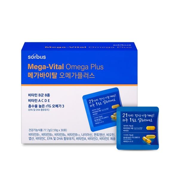 <b>소버스</b> 메가바이탈 오메가 플러스 30p 30정 1개