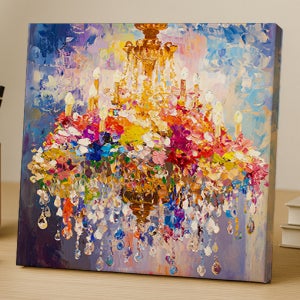 해바라기보다 좋은 돈들어오는 거실 인테리어 그림 샹들리에 꽃 유화 캔버스 액자 개업선물