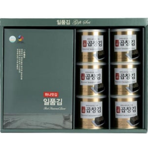 일품 곱창김 30g 6캔 무조미 곱창김 명절 추석 설 김선물세트 전장 6매입 5봉