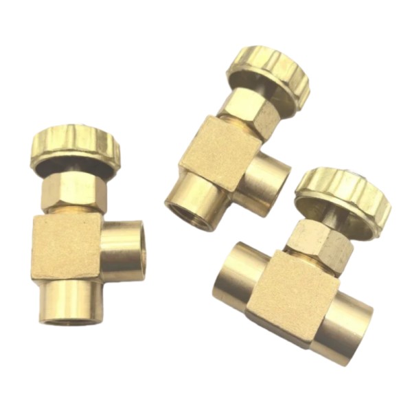 1개 황동 니들 밸브 1/4인치 &amp; 암나사 직각 유량 조절 (공기 물 오일 <b>가스</b> 조절용)