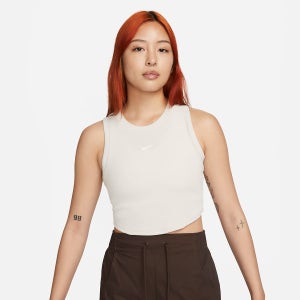 나이키 스포츠웨어 에센셜 골지 크롭 화이트 여성용 탱크탑 FB8280-104