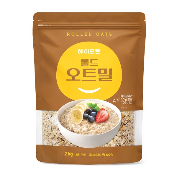 헤이오트 롤드 오트밀 2kg 귀리 롤드오트 다이어트식단 오트밀빵