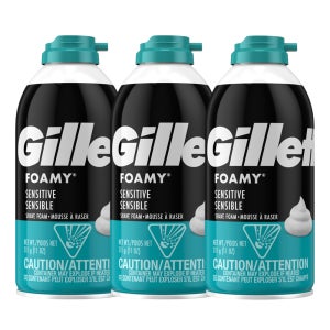 [대용량] 미국P&G제조 질레트 면도젤 포오미 센서티브 쉐이빙폼 311g, 3개