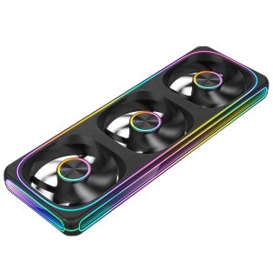 컴퓨터 케이스 3팬 일체형 TRIDENT 시리즈 튜닝팬 블랙 360