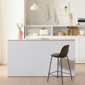 아일랜드 식탁 홈바 바 테이블 E0등급 리드로퍼니처 베이직 1600mm, 자작380화이트