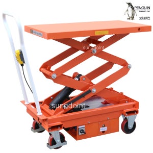 DELUXE 전동 리프트 대차 2단 반자동 30D 하중/300kg 리프트테이블 핸드카 운반