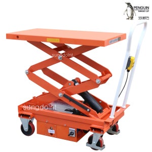 DELUXE 전동 리프트 대차 2단 반자동 80D 하중/800kg 리프트테이블 핸드카 운반