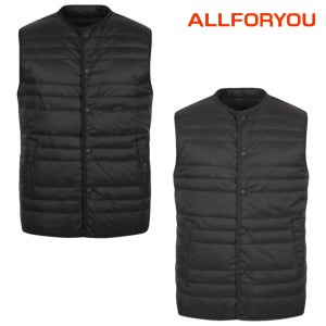 올포유 남성 패딩 조끼 보온성 오리털 버튼 퀼팅 덕 다운 경량 베스트 선물 MQVO1161