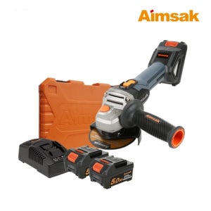 아임삭 18V 무선 충전 핸드 앵글 그라인더 BL-18G615 5.0Ah 2개 세트