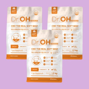 닥터오 프리미엄 위드 CBD 더 리얼 소프트 강아지사료 소고기, 1.2kg, 3개