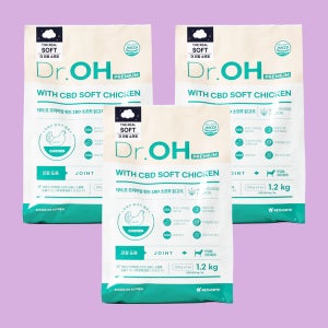 닥터오 프리미엄 위드 CBD 더 리얼 소프트 강아지사료 닭고기, 1.2kg, 3개