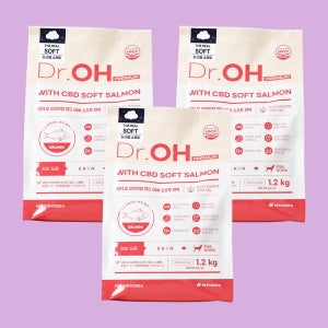 닥터오 프리미엄 위드 CBD 더 리얼 소프트 강아지사료 연어, 1.2kg, 3개
