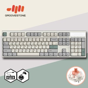 그루브스톤 GV10 수제윤활 104키 유선 기계식 키보드 라이트G, 저소음밀키S축, 38g