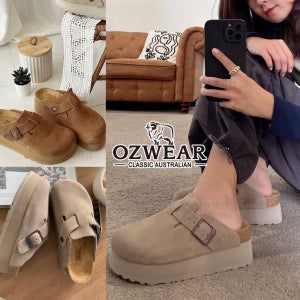 오즈웨어 버클스트랩 플랫폼 키높이 소프트 풋배드 어그 보스턴슬리퍼