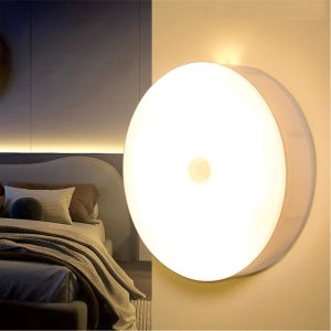 4개 세트 2in1 충전식 무타공 led 센서등 무선 원형 LED 동작감지 모션감지 현관조명 랜턴 겸용 4개세트