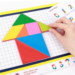 어린이 자석 칠교놀이 퍼즐 학습 창의력 교구