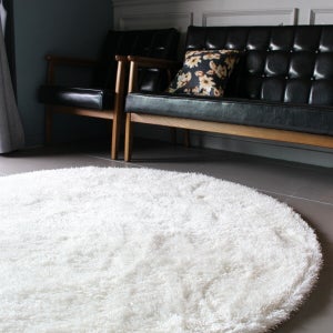 풍성한 럭셔리 샤기 라운드 원형 러그 지름 180cm