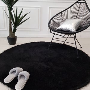 풍성한 럭셔리 샤기 라운드 원형 러그 지름 100cm