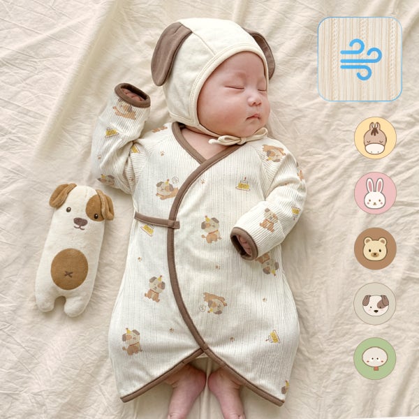 이키 아기옷 신생아옷 배냇슈트 바디수트 말띠 강아지 긴소매