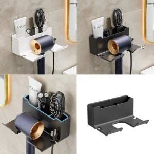 드라이기걸이 간편 부착 3칸 드라이기 거치대 드라이걸이 헤어드라이기 홀더