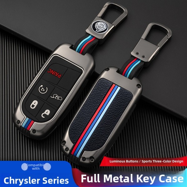크라이슬러 호환 300C 자동차 <b>키</b> 커버 닷지 호환 쿨 챌린저 램 <b>쉬프</b> 피아트 키체인 금속 실리콘 소재 키용