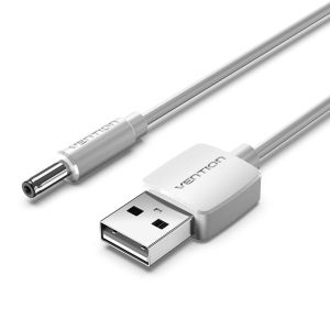벤션 USB to DC 3.5mm 충전 전원 케이블 화이트 CEX 0.5m, 1개