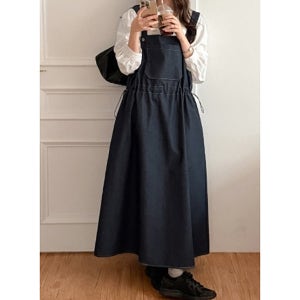 라라 생지멜빵 스트링끈 롱원피스 MSM2661 빅사이즈 여성 여자 큰옷 쇼핑몰