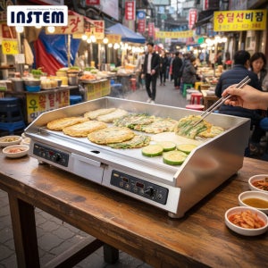 인스템그리들 KISG900스마트 2구 전기 부침기 철판 오꼬노미야끼 업소용 스탠딩형