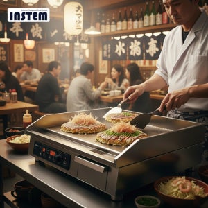 인스템그리들 KISG600스마트 1구 전기 부침기 철판 오꼬노미야끼 업소용 스탠딩형