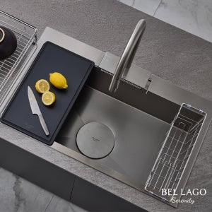 BLS-880 벨라고 세레니티 엠보 코팅 사각 싱크볼 (언더싱크 필터, 도마 포함) 싱크 교체