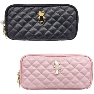 헬로키티 퀄팅 대용량 화장품 메이크업 수납 파우치