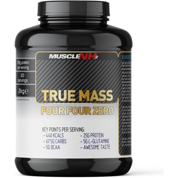 머슬Nh2 <b>트루</b> 매스 포 제로 질량 <b>게인</b> 단백질 파우더 고칼로리 글루타민 BCAA 초콜릿 맛 2kg 25인분 1팩