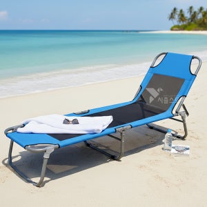 캠핑용 접이식 야전침대 3단 각도조절 간이침대 망사 매쉬