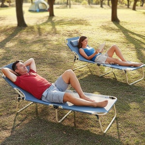 사무실 낮잠용 접이식 야전침대 각도조절 옥스퍼드 원단 경량 침대 그레이