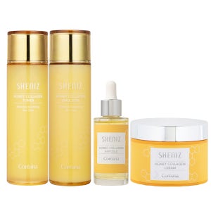 코리아나 쉬니즈 허니 콜라겐 스킨토너 + 에멀젼 4종, 스킨+로션+크림+앰플
