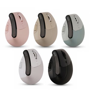 지클릭커 무소음 버티컬 무선 마우스 듀얼휠 블루투스 마우스 OP75 핑크