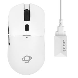 지클릭커 4K 초경량 유무선 게이밍 마우스 사무용 게임용 OP100 화이트