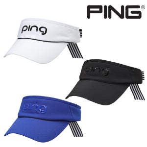 핑 골프웨어 여성 뒷리본 썬바이저 파크 골프 라운딩 자외선차단 썬캡 탈부착 E1CP051