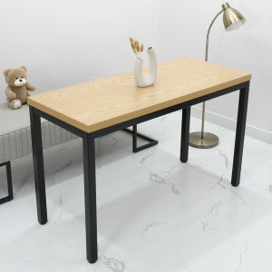 미니책상 좁은방 침실 슬림형 조립식 철제 노트북 테이블 1200x400mm, 화이트