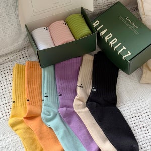비아리츠 선물박스 3켤레 빅스마일 데일리 여자 패션 중목 양말