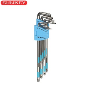 썬키 엑스트라 롱홀별렌치 세트 STW-9LST 스테인리스 홀별 양면 L렌치