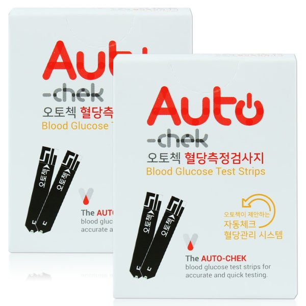 오토첵 플러스 혈당측정지 2박스 100매 (2028년 05월) Autochek 측정지