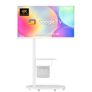 엔텐바이미 타원형 삼탠바이미 화이트 세트 109cm UHD 4K 이동식 TV 중소바이미