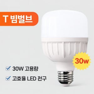 T-벌브 빔벌브30W 유볼 원통 램프 T램프볼전구 작업등고와트크림벌브 LED램프