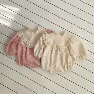 아기 베이비 유아 봄 레이스 바디슈트