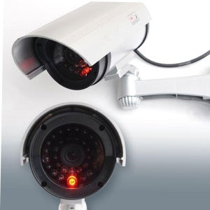 방범용 모형CCTV 점멸형 LED 가짜CCTV 원통형 보안용 모형 카메라