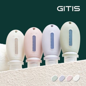 지티스 100ml 투명창 여행용공병 실리콘 샴푸통 화장품 소분용기 수영장 튜브세트 로션