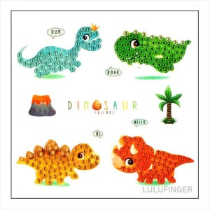 [룰루핑거] 보석십자수 다이노 9x9cm